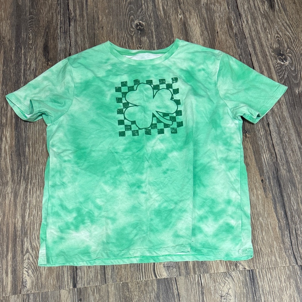 Kids Green Tie-Dye Clover T-Shirt